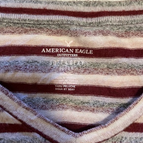 AEO Soft and Sexy Plush Long Sleeve V-neck Tee - Picture 2 of 3